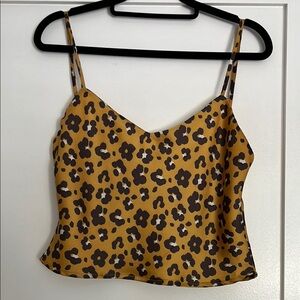 Nordstrom Black and Gold Fitted Crop Camisole